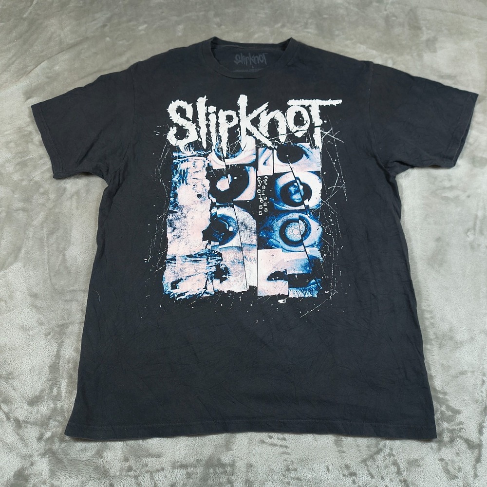 Slipknot Shirt Mens Large Black Eyeless Y2K Nu Metal Band Merch Concert Tour
